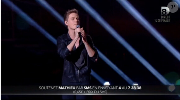 Mathieu dans Nouvelle Star 2015 sur D8, le jeudi 26 février 2015.