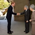   Le prince William rencontrant l'empereur Akihito et l'impératrice Michiko du Japon, le 27 février 2015, au deuxième jour de sa visite officielle au Japon  