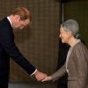 Le prince William rencontrant l'empereur Akihito et l'impératrice Michiko du Japon, le 27 février 2015, au deuxième jour de sa visite officielle au Japon