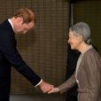   Le prince William rencontrant l'empereur Akihito et l'impératrice Michiko du Japon, le 27 février 2015, au deuxième jour de sa visite officielle au Japon  
