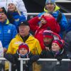 Prince Haakon et Mette-Marit de Norvège- La famille royale suédoise et la famille royale norvégienne assistent aux championnats du monde de ski nordique à Falun en Suède, le 27 février 2015.