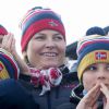 Le prince Haakon, la princesse Mette-Marit, la princesse Ingrid Alexandra et le prince Sverre Magnus de Norvège - La famille royale suédoise et la famille royale norvégienne assistent aux Championnats du monde de ski nordique de la FIS à Falun le 28 février 2015