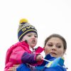La princesse Victoria et la princesse Estelle de Suède - La famille royale suédoise assiste aux Championnats du monde de ski nordique de la FIS à Falun, le 19 février 2015.