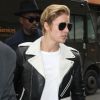 Justin Bieber au lancement de la "Adidas Yeezy 750 Boost", issue de la collaboration entre Kanye West et Adidas, lors de la fashion week à New York, le 12 février 2015.