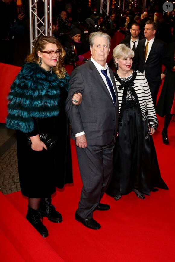 Brian Wilson avec sa Melinda Ledbetter et leur fille - Première du film "Love & Mercy" lors de la 65e édition du festival international du film de Berlin en Allemagne le 8 février 2015