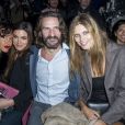 Paz de la Huerta, Frédéric Beigbeder et sa femme Lara Micheli, Malgosia Bela - People à la 8ème édition du défilé Etam Lingerie à la piscine Molitor à Paris, le 3 mars 2015.