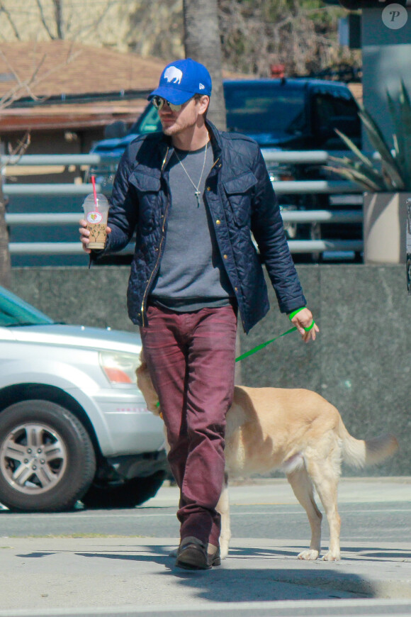 L'acteur Chad Michael Murray et Sarah Roemer (enceinte) font une balade avec leurs chiens dans le quartier de Studio City, à Los Angeles le 3 mars 2015. Le couple attendrait un petit garçon.