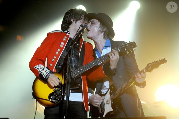 Pete Doherty et Carl Barât des The Libertines à Londres, le 26 septembre 2014.