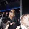 Kate Moss à l'after-party Balenciaga à bord d'un bus, à Paris le 7 mars 2015.
