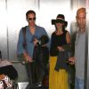 Benedict Cumberbatch et Sophie Hunter, enceinte, de retour de lune de miel à Bora-Bora. Le 6 mars 2015 à l'aéroport de Los Angeles.