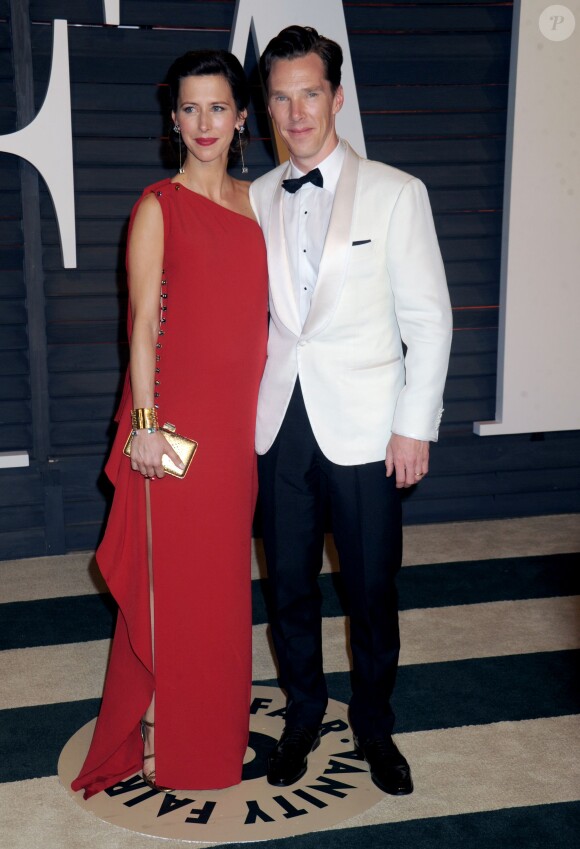 Benedict Cumberbatch et Sophie Hunter à la soirée Vainty Fair après la cérémonie des Oscars, le 22 février 2015 à Los Angeles.