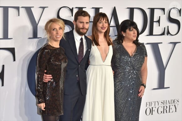 Sam Taylor-Johnson, Jamie Dornan, Dakota Johnson et E. L. James - Avant-première du film "50 nuances de Grey" à Londres, le 12 février 2015.