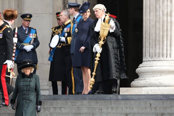 Camilla Parker Bowles, le prince Edward, le duc de Kent, le prince Andrew, le prince William, Kate Middleton assistaient le 13 mars 2015 en la cathédrale St Paul de Londres à un service commémorant les 453 membres des forces armées britanniques morts lors des opérations en Afghanistan depuis 2001.