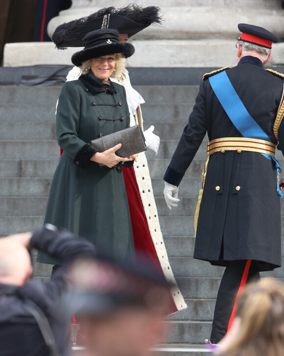 Camilla Parker Bowles le 13 mars 2015 à la cathédrale St Paul de Londres à un service commémorant les 453 membres des forces armées britanniques morts lors des opérations en Afghanistan depuis 2001.
