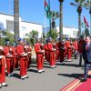 Le roi Abdullah II de Jordanie et le roi Mohammed VI du Maroc arrivent pour la cérémonie de bienvenue, le 11 mars 2015 au palais royal à Casablanca, pour la visite officielle du couple royal jordanien.