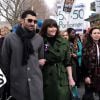Exclusif - Gemma Arterton et son compagnon français Franklin Ohanessian lors de la marche "CARE International's Walk In Her Shoes" à Londres, le 8 mars 2015.