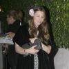 Exclusif - Jessica Biel, enceinte, se rend chez des amis pour fêter ses 33 ans avec son mari Justin Timberlake à Los Angeles, le 3 mars 2015