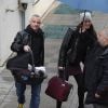 Eros Ramazzotti et sa femme Marica Pellegrinelli quittent la maternité avec leur fils Gabrio Tullio à Rome en Italie le 16 mars 2015.