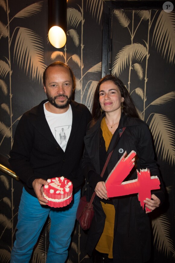 Yael Naim et son compagnon David Donatien - Soirée d'anniversaire des 4 ans du Bus Palladium à Paris le 3 avril 2014.