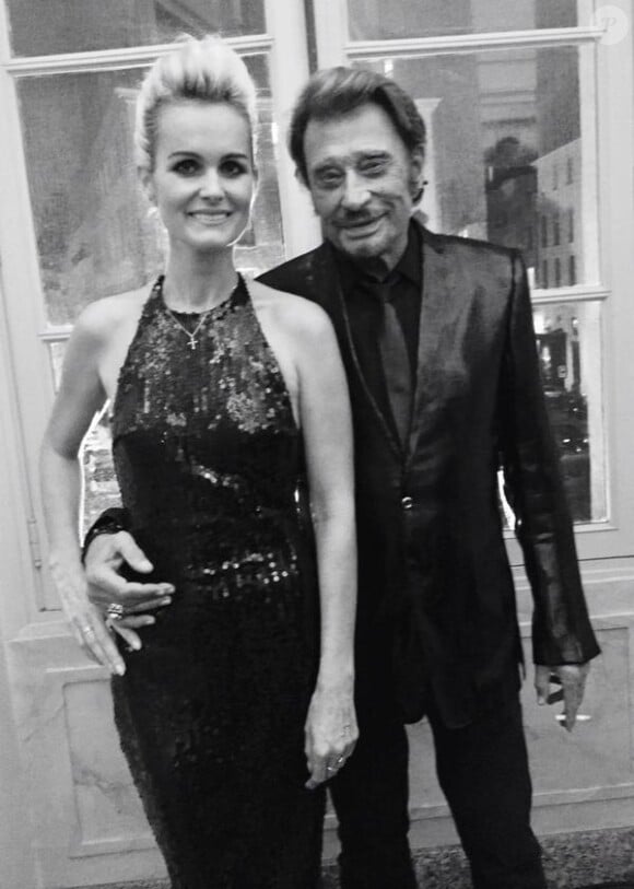 Laeticia et Johnny Hallyday au Bal de Soie Hermès au théâtre de l'Odéon à Paris, le 27 novembre 2014