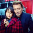  Johnny Hallyday et sa fille Joy sur le tournage de son nouveau clip, "Seul", à Los Angeles le 14 octobre 2014. 