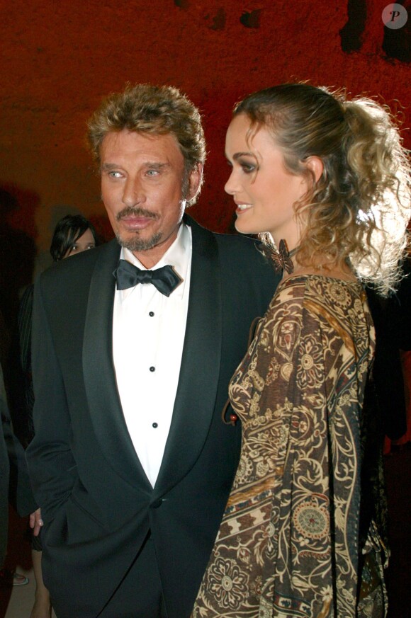 Johnny Hallyday et sa femme Laeticia à Marrakech, le 20 septembre 2002. 