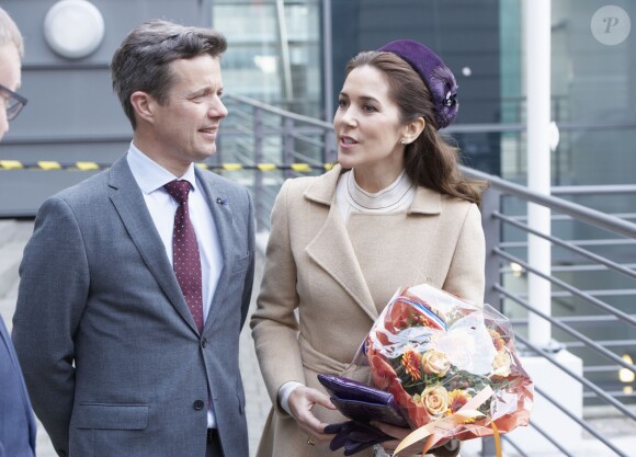 Le roi Willem-Alexander et la reine Maxima des Pays-Bas accompagnés du prince Frederik et de la princesse Mary de Danemark ont assisté à une conférence à l'université d'Aalborg à Copenhague, le 17 mars 2015.