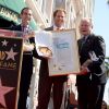 Le maire de L.A,  Eric Garcetti et Tom LaBonge - Cérémonie de remise de l'étoile à Will Ferrell sur le Hollywood Walk of Fame le 24 mars 2015 à Los Angeles
