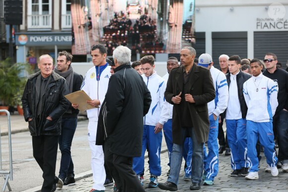 Les membres de l'Insep et de l'équipe de France de boxe étaient venus rendre un dernier hommages à Alexis Vastine lors de ses obsèques en l'église Saint-Ouen à Pont-Audemer le 25 mars 2015