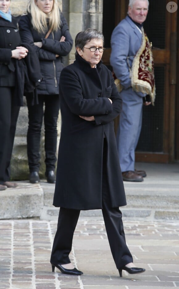 Valérie Fourneyron lors des obsèques d'Alexis Vastine en l'église Saint-Ouen à Pont-Audemer le 25 mars 2015