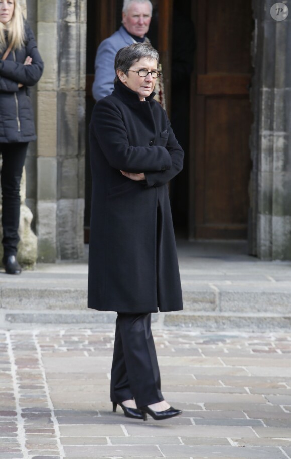 Valérie Fourneyron lors des obsèques d'Alexis Vastine en l'église Saint-Ouen à Pont-Audemer le 25 mars 2015