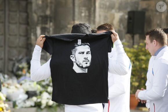 Les obsèques d'Alexis Vastine en l'église Saint-Ouen à Pont-Audemer le 25 mars 2015