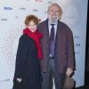 Jean-Pierre Marielle et sa femme Agathe Natanson - Inauguration de l'exposition "Lumière! Le cinéma inventé!" au Grand Palais à Paris, le 26 mars 2015.