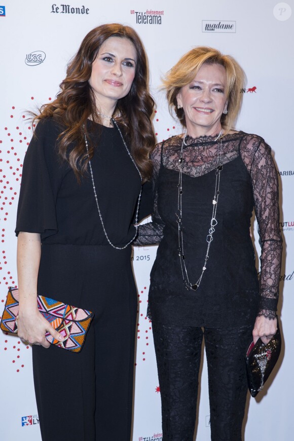 Livia Firth et Caroline Scheufele - Inauguration de l'exposition "Lumière! Le cinéma inventé!" au Grand Palais à Paris, le 26 mars 2015.