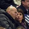 Zinédine Zidane et son épouse Véronique lors du match entre la France et le Brésil au Stade de France le 26 mars 2015
