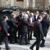 Obsèques de la navigatrice Florence Arthaud en l'église Saint-Séverin à Paris, le 30 mars 2015. Florence Arthaud est décédée lors du crash d'hélicoptères en Argentine le 9 mars dernier pendant le tournage du jeu de TF1 "Dropped".