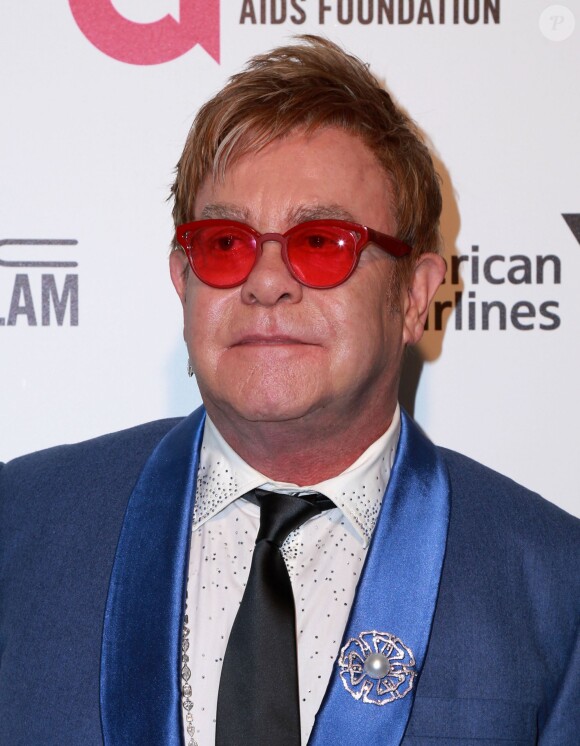 Elton John, lors de la soirée "Elton John AIDS Foundation Oscar Party" à West Hollywood, le 22 février 2015