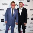  Elton John avec son mari David Furnish -lors de la soir&eacute;e "Elton John AIDS Foundation Oscar Party" &agrave; West Hollywood, le 22 f&eacute;vrier 2015 