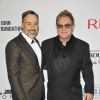 David Furnish et Elton John lors du gala AIDS Foundation à New York le 28 octobre 2014