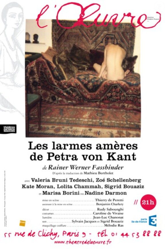 Affiche du spectacle Les Larmes amères de Petra von Kant au théâtre de l'Oeuvre (Paris 9e)