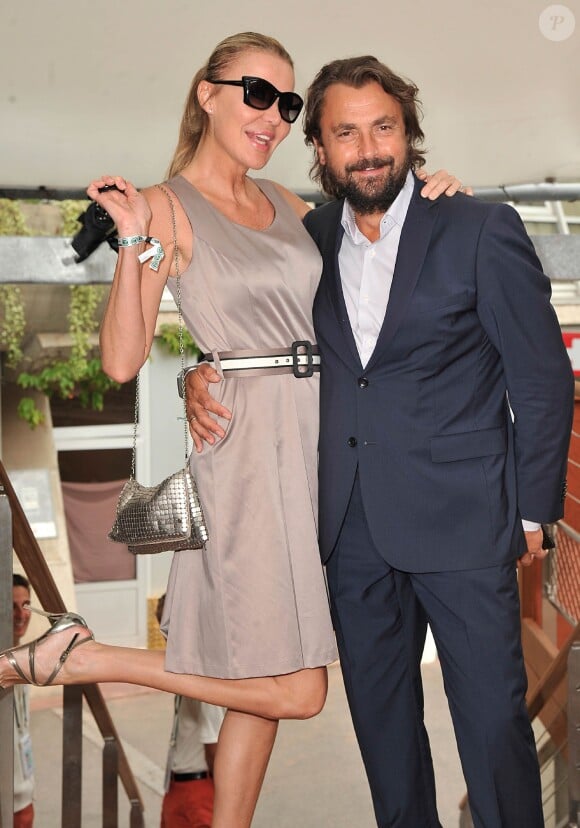 Henri Leconte et sa femme Florentine - People au village des Internationaux de France de tennis de Roland Garros à Paris, le 7 juin 2014. 