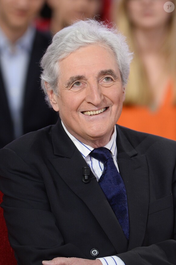 Jean-Loup Dabadie - Enregistrement de l'émission Vivement Dimanche à Paris, le 1er avril 2015. Emission diffusée le 5 avril 2015.