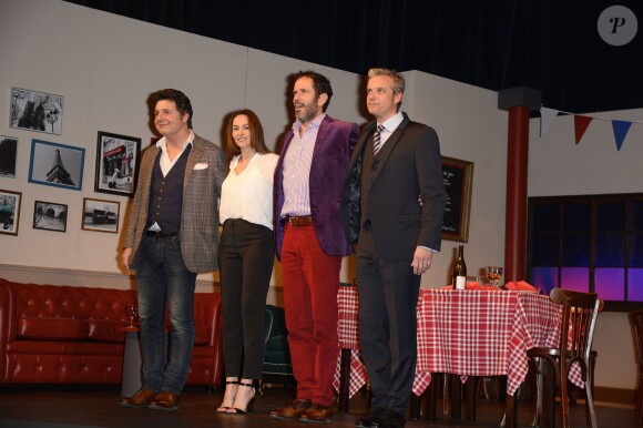 Philippe Lellouche, Vanessa Demouy, Christian Vadim et David Brécourt - Générale de la pièce "L'Appel de Londres" au Théâtre du Gymnase à Paris, le 19 février 2014