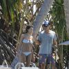 Exclusif - Jessica Alba, son mari Cash Warren et leurs filles Honor et Haven en vacances à Saint-Barthélemy, le 26 mars 2015. La famille a retrouvé John Legend et Chrissy Teigen