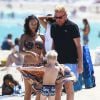 Boris Becker, sa femme Lilly Becker (Kerssenberg) et leur fils Amadeus profitent d'une journée à la plage à Miami, le 3 avril 2015.