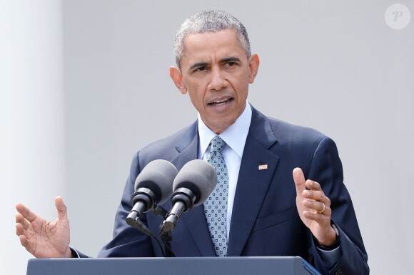 Barack Obama fait un discours depuis la Maison Blanche le 2 avril 2015