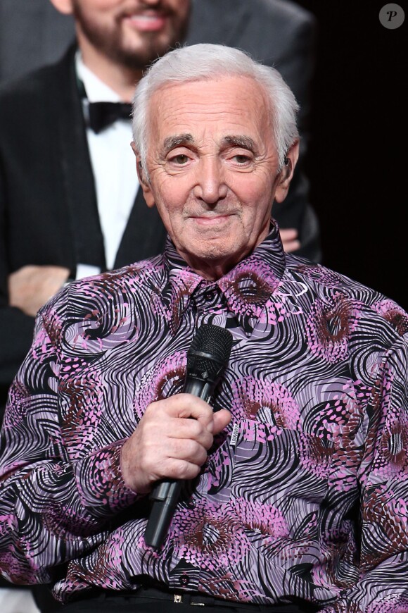 Exclusif - Charles Aznavour - Enregistrement de l'émission "Hier Encore" à l'Olympia, diffusée en prime time sur France 2 le 17 janvier 2015