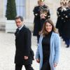 Daniela Lumbroso et son mari Eric Ghebali - Dîner d'Etat au Palais de l'Elysée en l'honneur du président tunisien Beji Caïd Essebsi à Paris le 7 avril 2015.