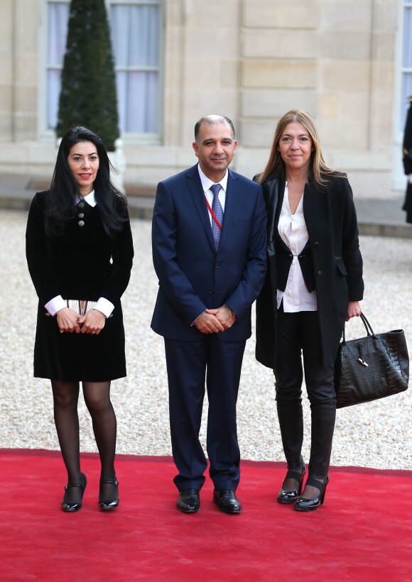 Mohamed Alichihi et Marie-Christine Saragosse - Dîner d'Etat au Palais de l'Elysée en l'honneur du président tunisien Beji Caïd Essebsi à Paris le 7 avril 2015.