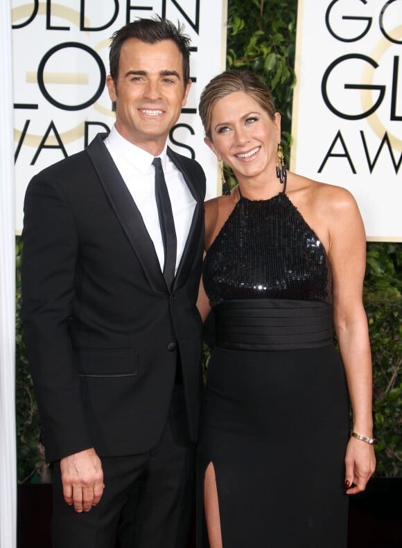 Jennifer Aniston et son fiancé Justin Theroux - La 72ème cérémonie annuelle des Golden Globe Awards à Beverly Hills, le 11 janvier 2015.